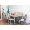American Oak Solid Dining Table with 8 Parisian Print Chairs and Armchairs - 0